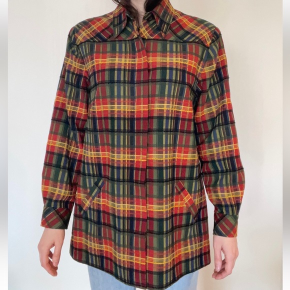 Vintage plaid jacket / size 10 medium - Picture 8 of 15